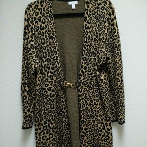 Charter Club Leopard Print Duster Cardigan 1X